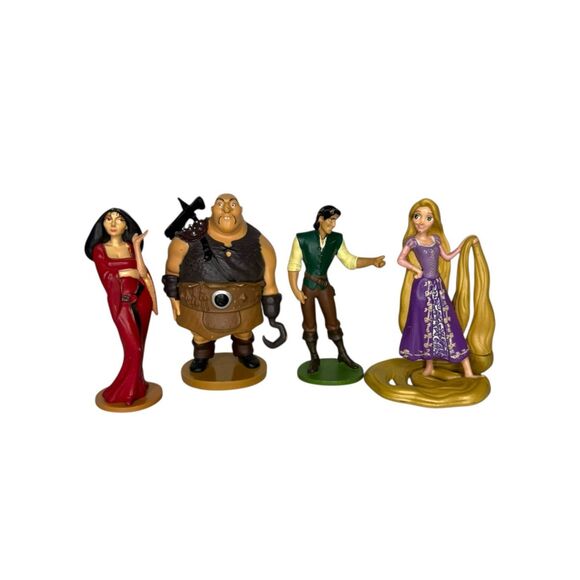 Disney Store Tangled Rapunzel PVC Figurines Set of 4 Cake Topper Toys 2010 - Picture 1 of 7